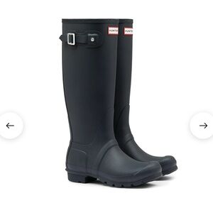 Hunter | Tall Matte Black Rain Boots | Size 7